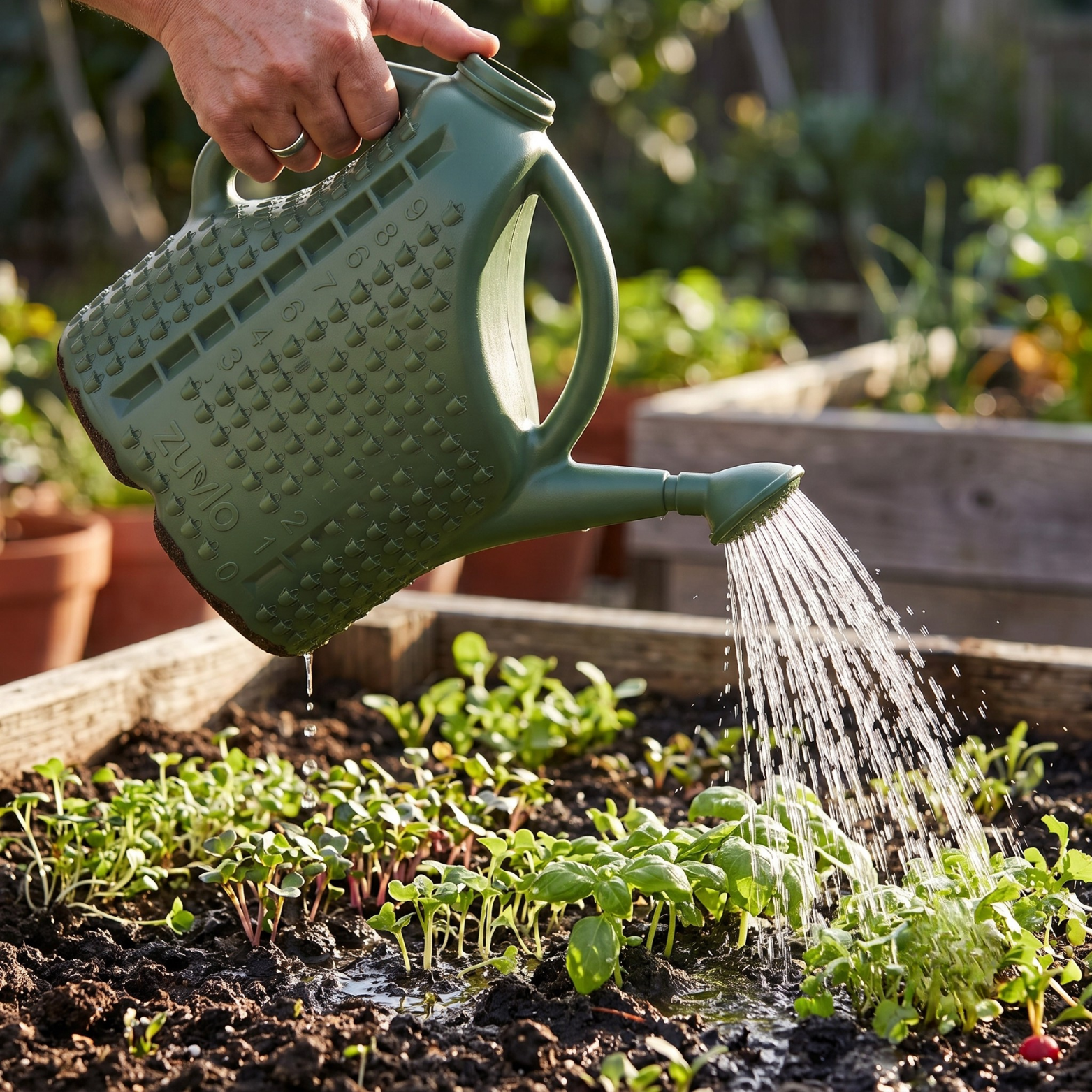 Zuvlo Green Plastic Watering Can -